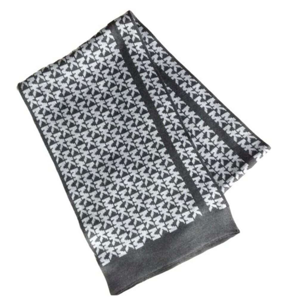 Michael Michael Kors Grey Logo Print Scarf